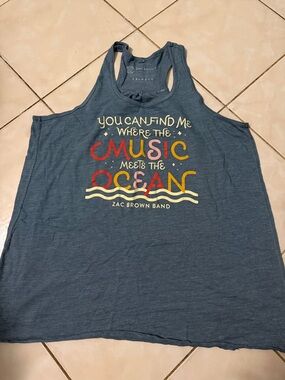 Zac Brown Band Blue Graphic Tank - "Music Meets the Ocean"